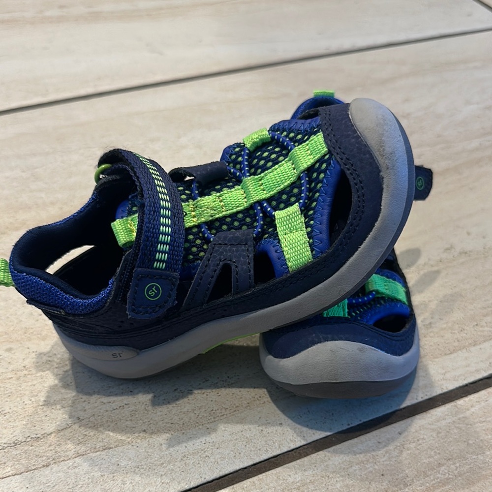 Kids Navy and Green Shoes